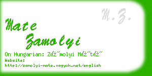 mate zamolyi business card
